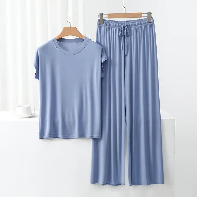 Modal Loose Homewear set O-neck streetwear Casual pajama - Palm and Thread