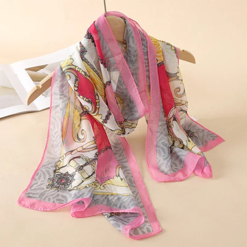 New Print Chiffon Scarf Shawl - Palm and Thread