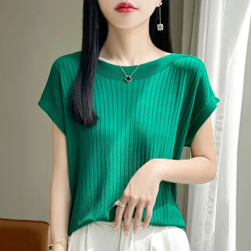 Ice Silk Knitted Sweater Shirt - Palm and Thread