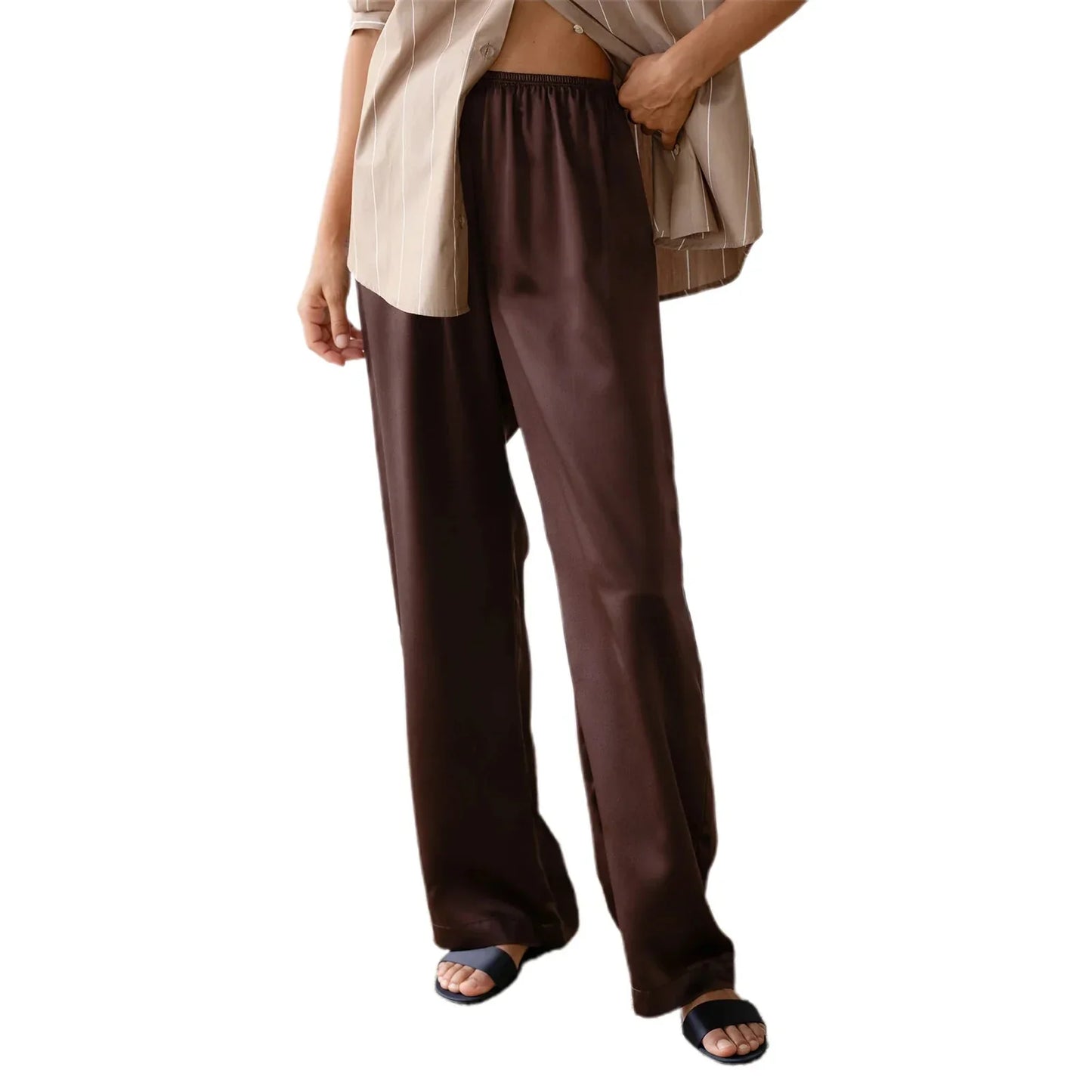 Chic Satin Wide Leg Dress Pant - Palm and Thread