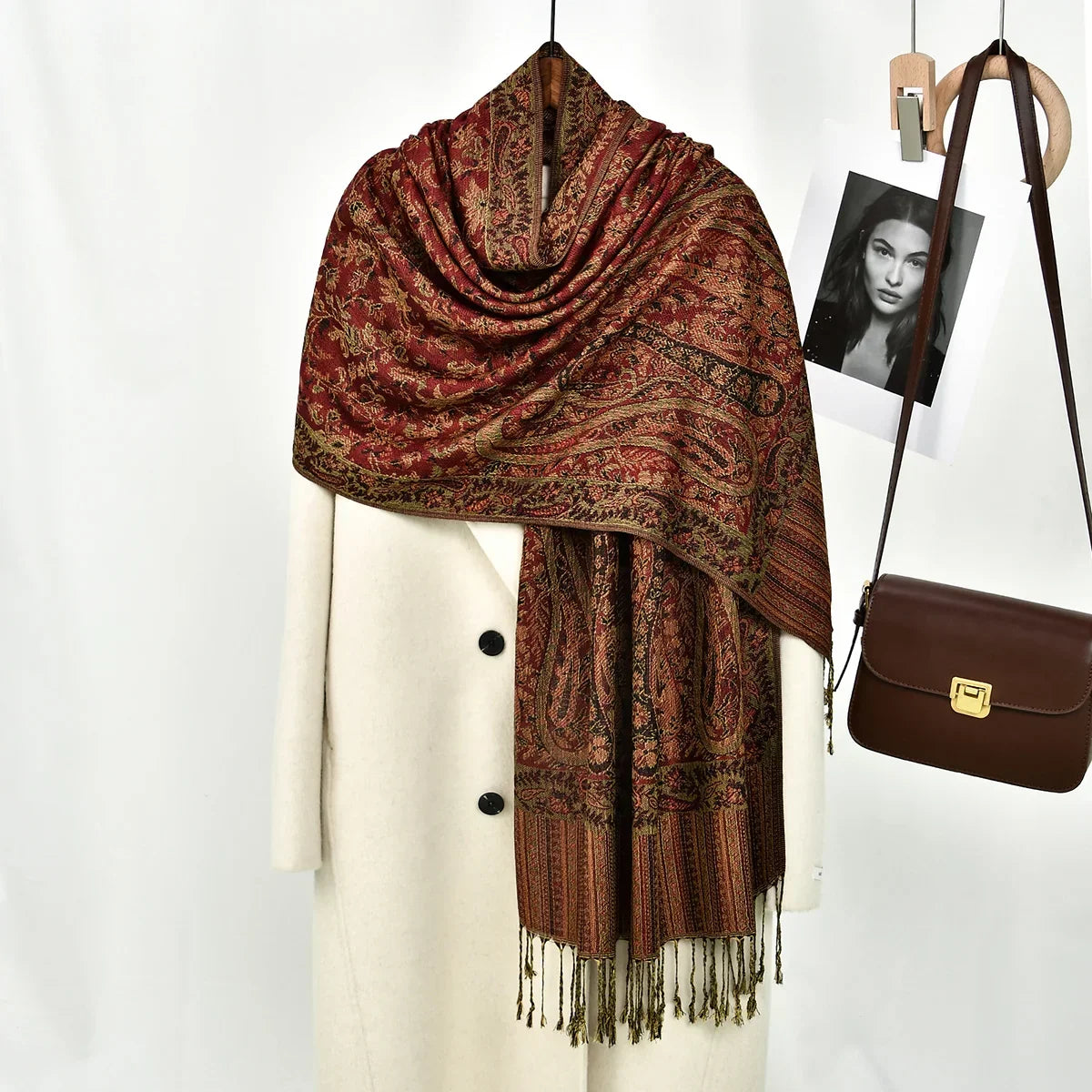 Paisley Hijab Pashmina Scarf Shawl Kashmiri - Palm and Thread