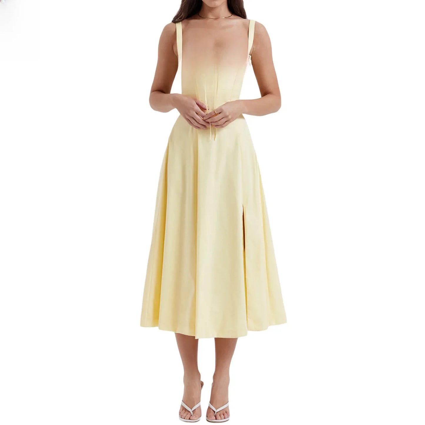 Elegant Waist-Tied Slimming Dress
