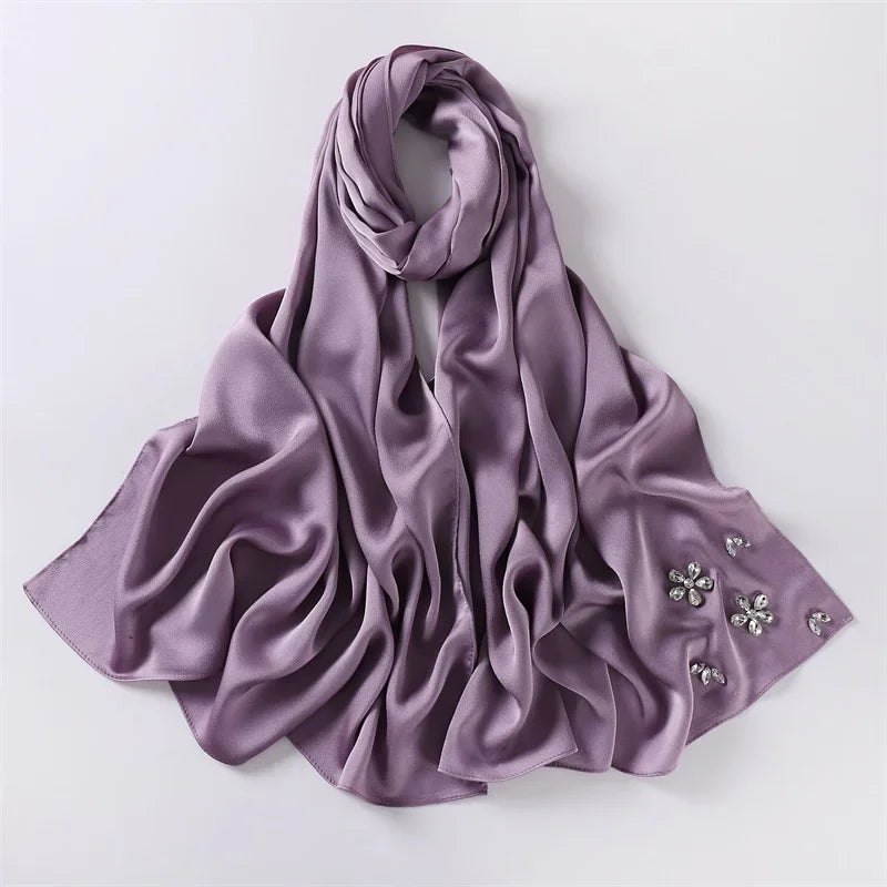 Luxury Stitch Diamond Floral Bubble Chiffon Hijab - Palm and Thread