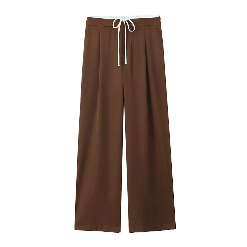 Double Waistband Wide Leg Pant - Palm and Thread