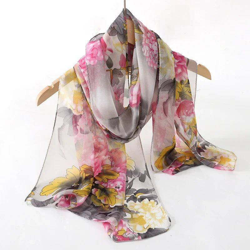 New Print Chiffon Scarf Shawl - Palm and Thread