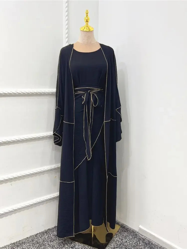 3 Piece Abaya Modest Dress Kaftan - Palm and Thread