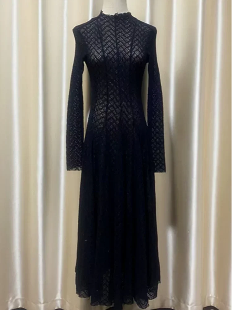 Hollow Out Mesh Maxi Dress - Palm and Thread