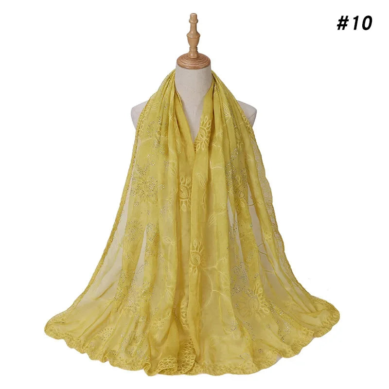 Silk Embroidered Baotou Gauze Fashion Scarf - Palm and Thread