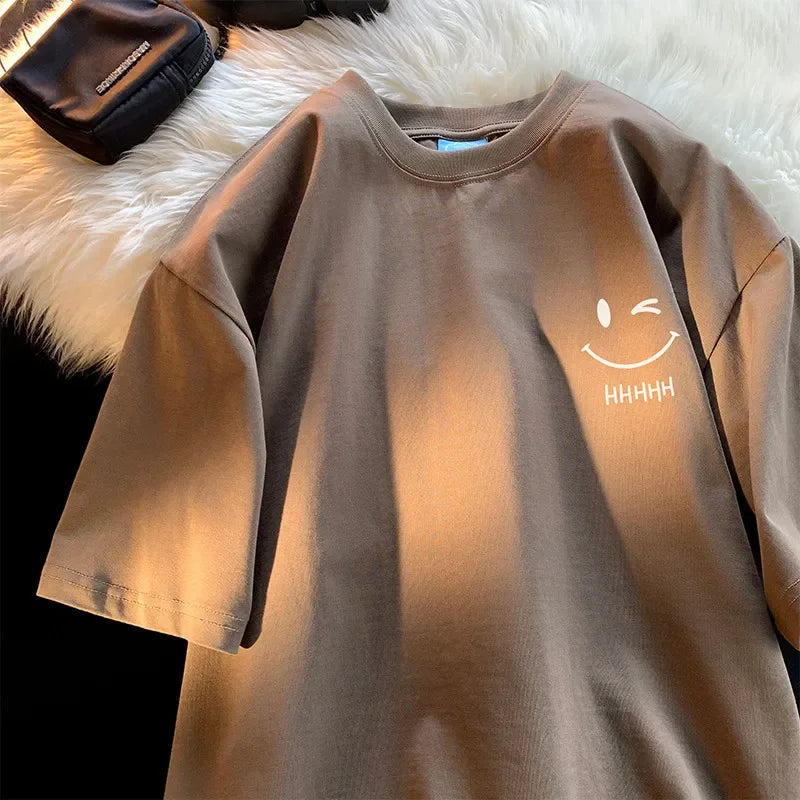 Smiley Vibe Unisex Oversized Tee - Palm and Thread