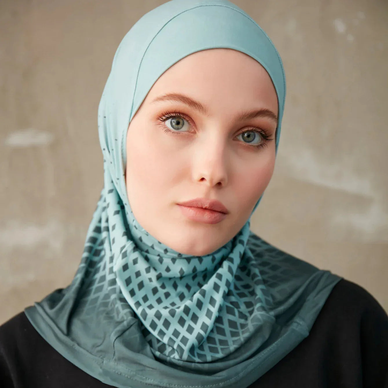 Sporty Inner Hijab Geometric Printing Pattern - Palm and Thread