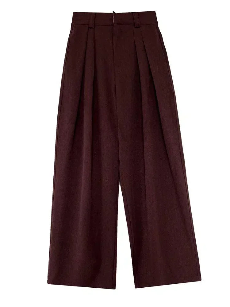 High Waist Pleated Elegant Pant - Palm and Thread