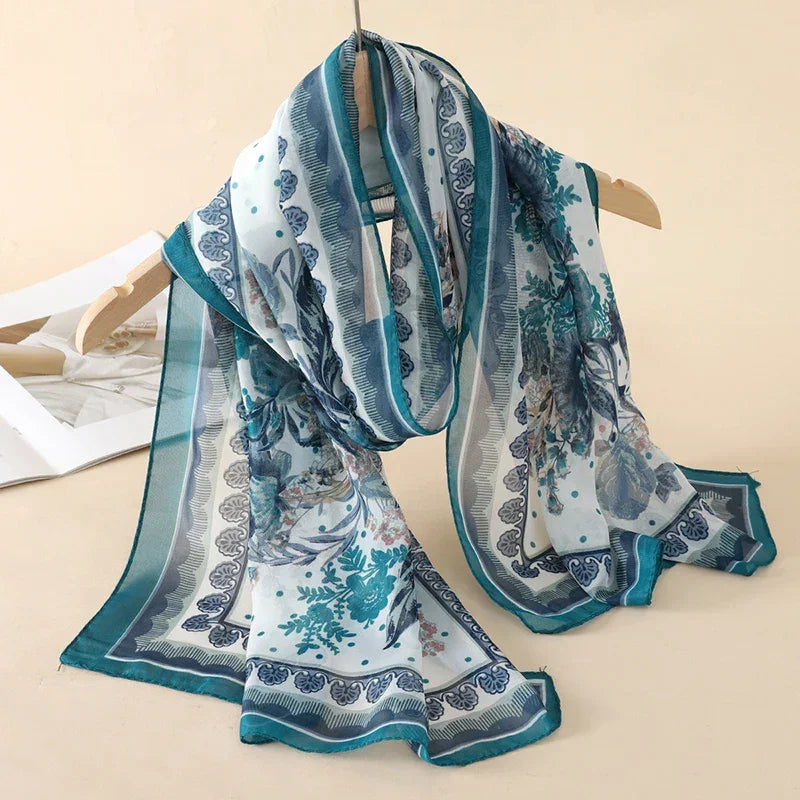 New Print Chiffon Scarf Shawl - Palm and Thread