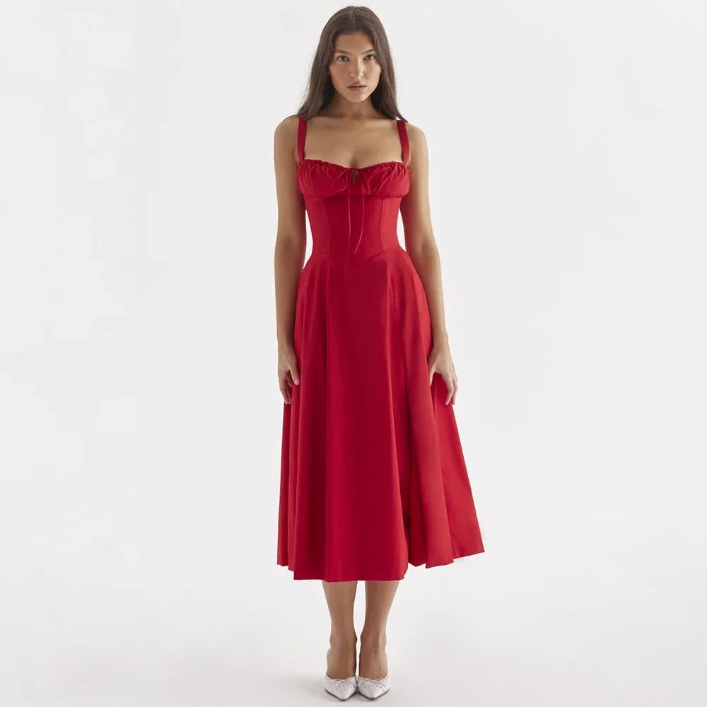 Elegant Waist-Tied Slimming Dress