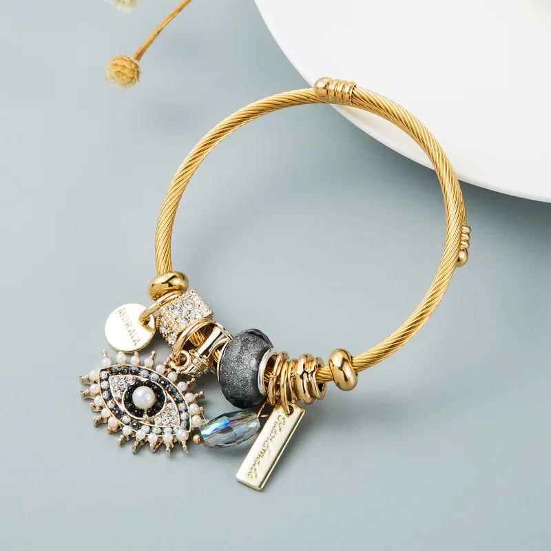 Fashion Multi Element Stainless Steel Panadora - Palm and Thread