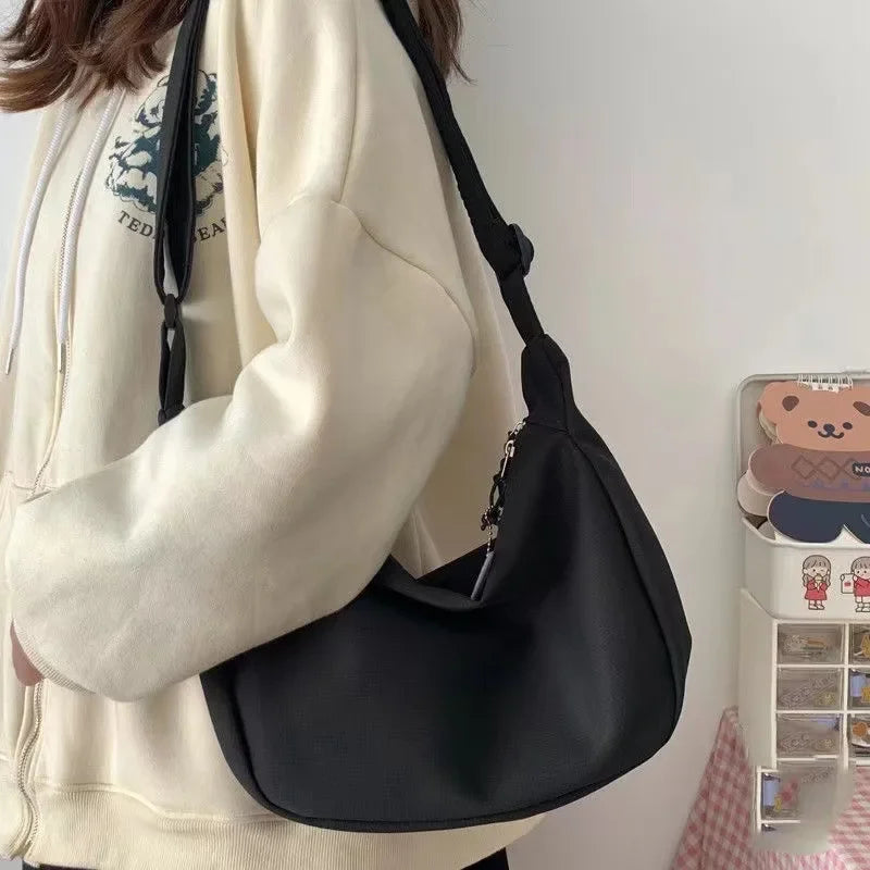Solid Harajuku All-Match Simple Multifunction Handbag - Palm and Thread