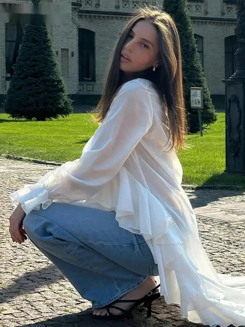 Fashion V-Neck Long Sleeve Shirt - Palm and Thread