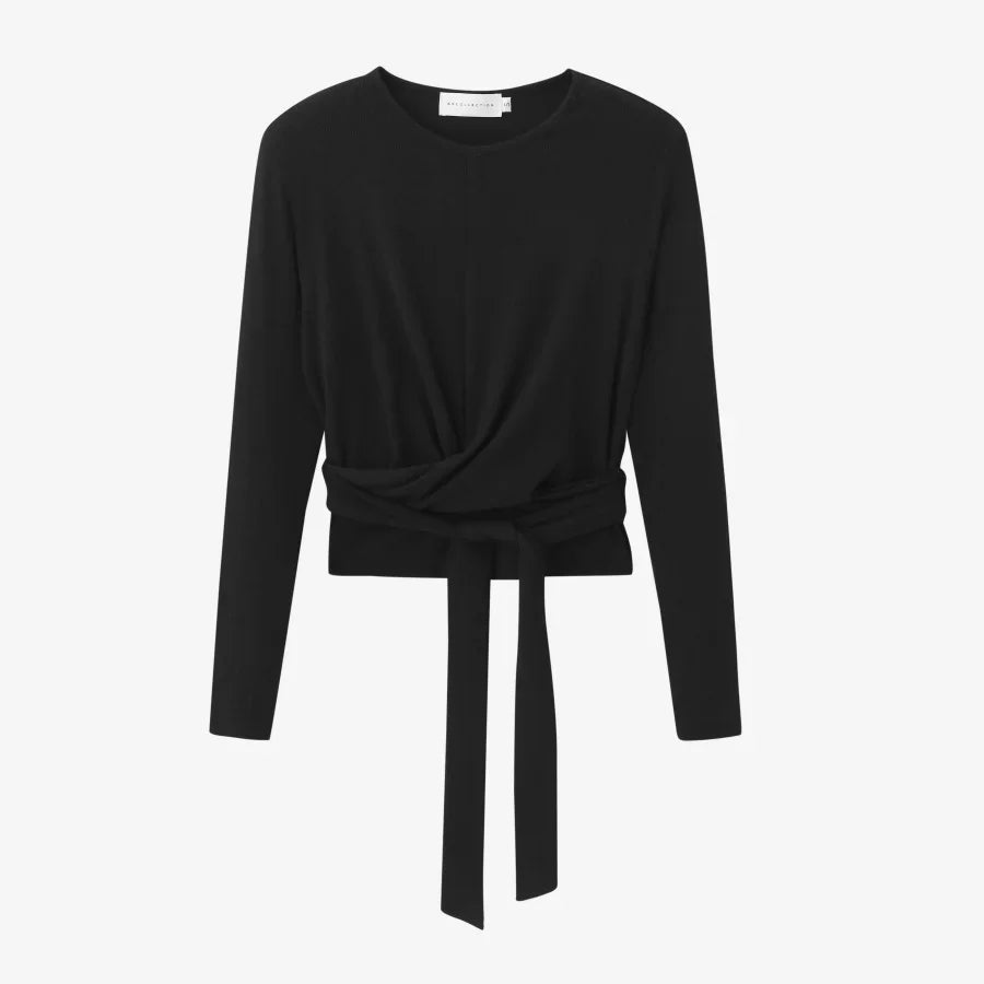 Ribbing closed-fit wrap tops + Aline dress - Palm and Thread