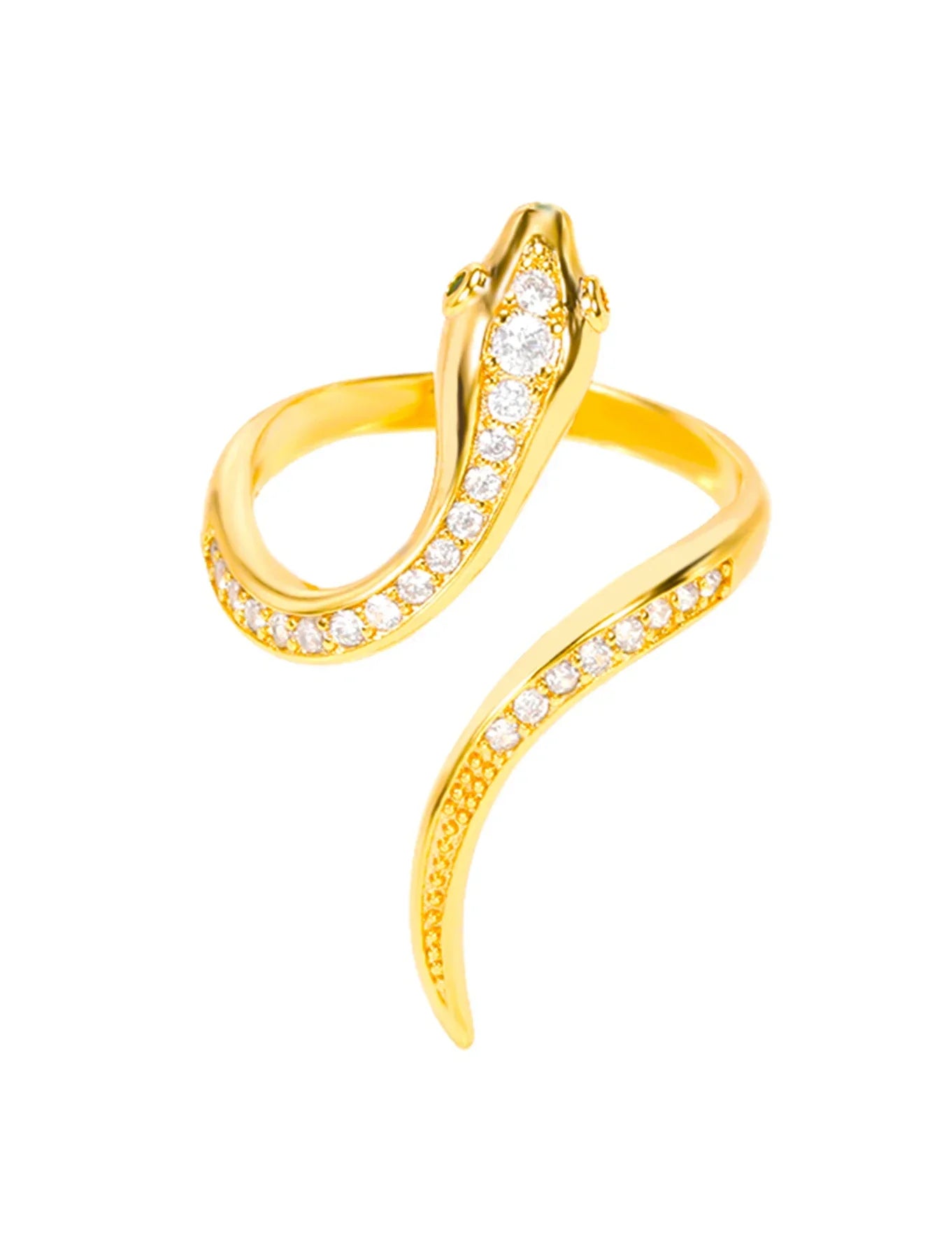 Gold Plated Stainless Steel Snake Ring - Palm and Thread