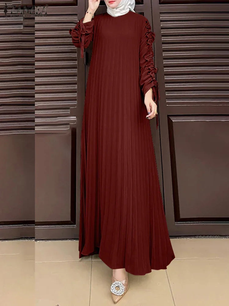 Maxi Sundress Pleated Dress Abaya - Palm and Thread