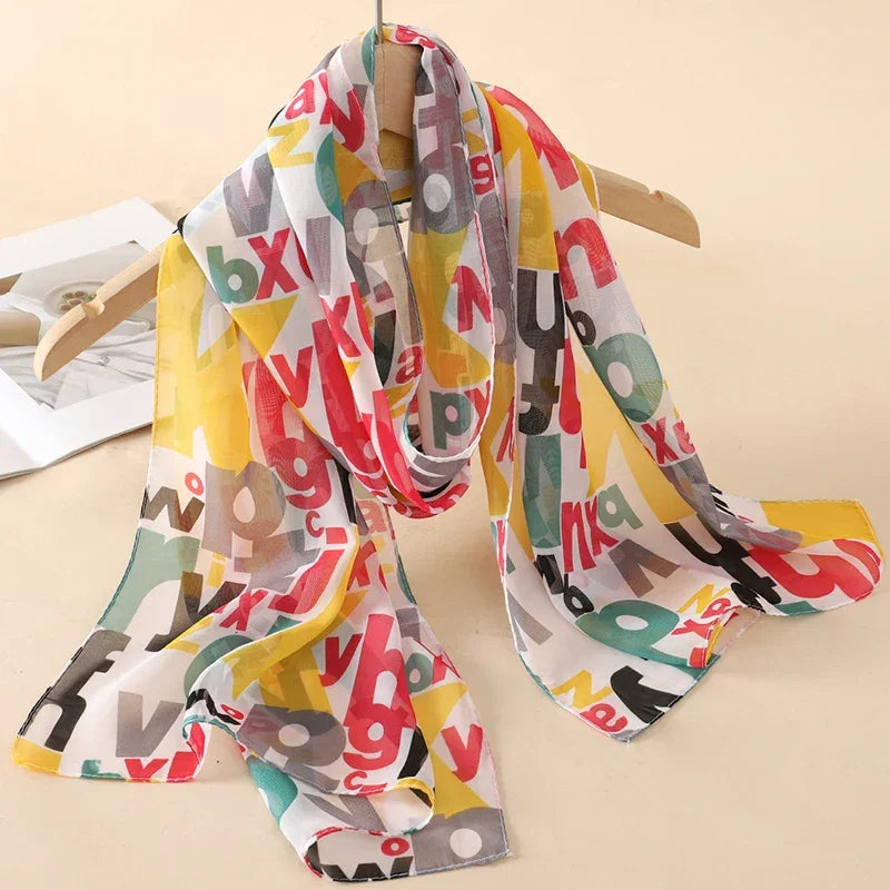 New Print Chiffon Scarf Shawl - Palm and Thread