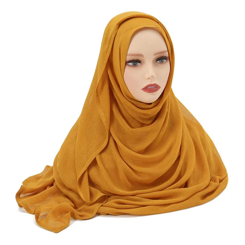 Thin Plain Shawl Soft Viscose Rayon Headscarf - Palm and Thread