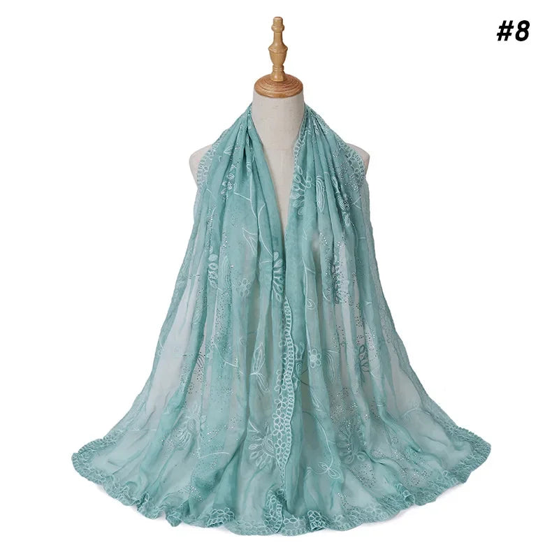 Silk Embroidered Baotou Gauze Fashion Scarf - Palm and Thread