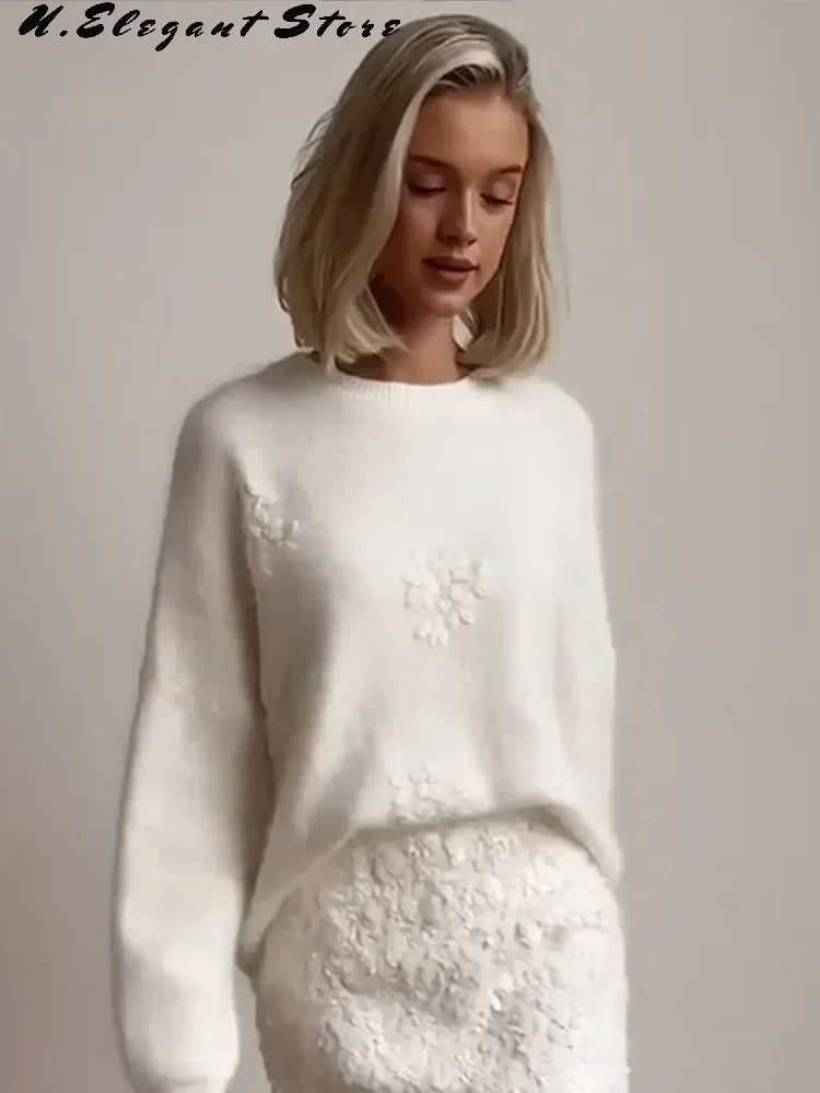 Luxury Embroidery Print Knitted Pullover - Palm and Thread