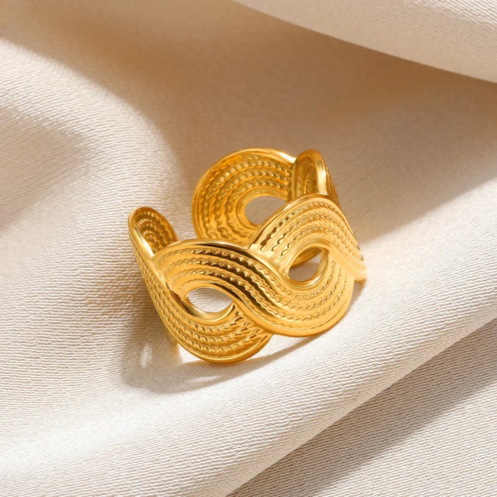 Stainless Steel Angel Feather Ring - Palm and Thread