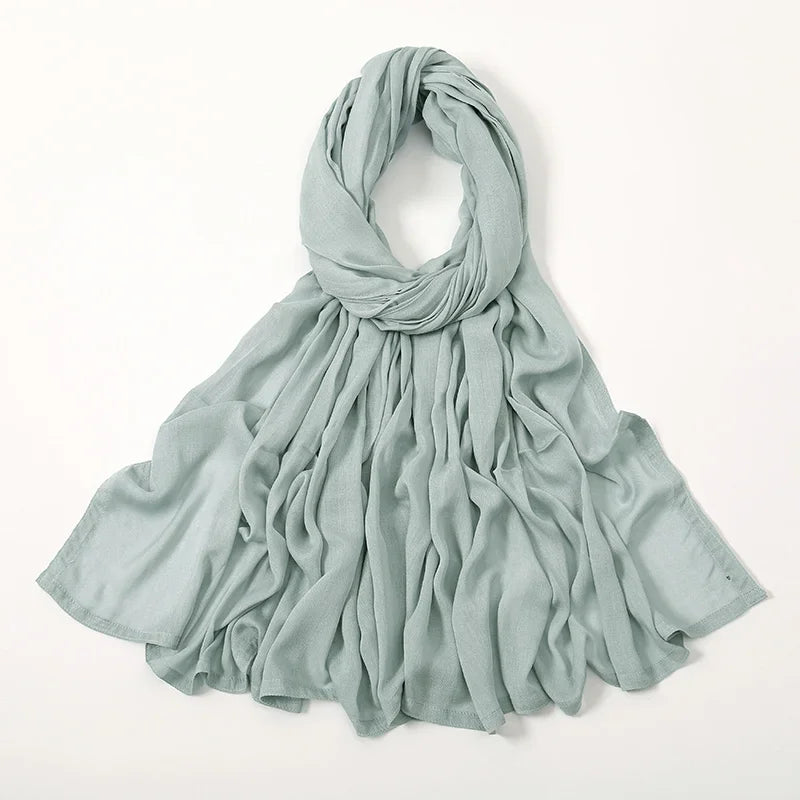 Thin Plain Shawl Soft Viscose Rayon Headscarf - Palm and Thread