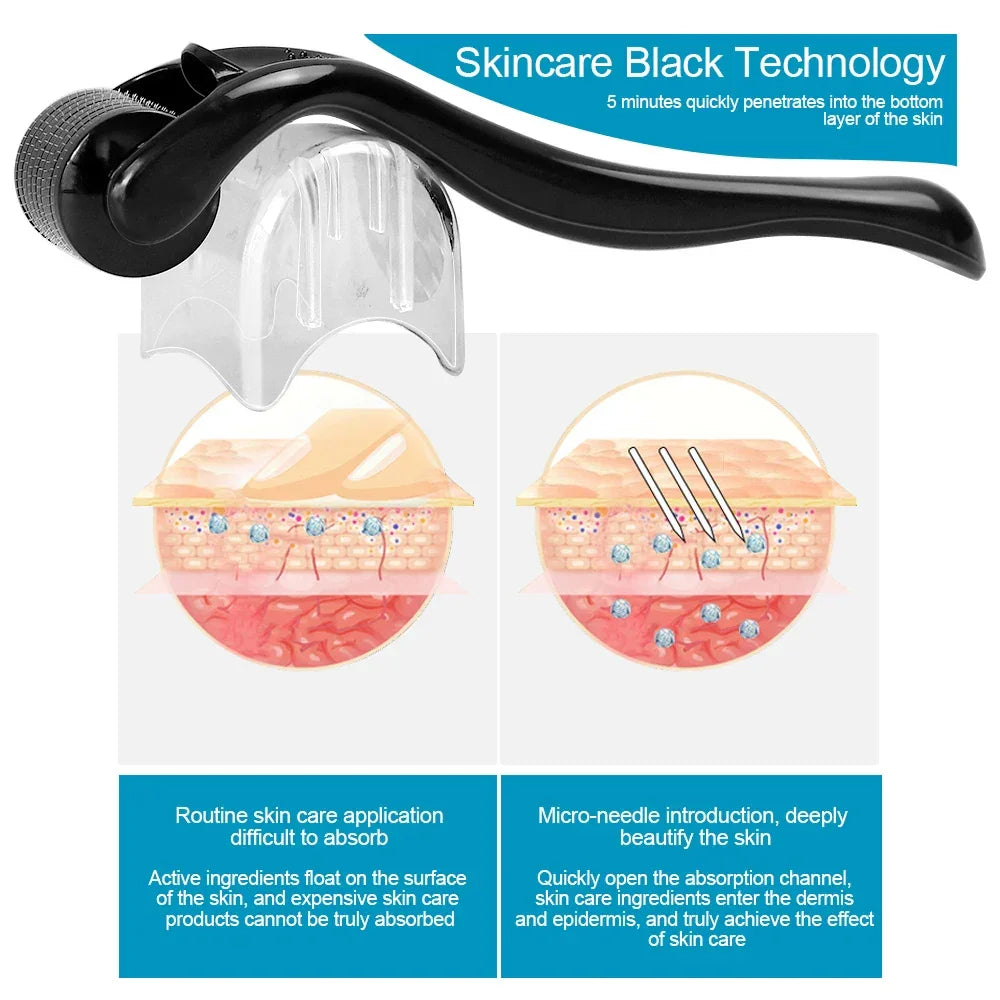 Skin Facial Care Microneedle Derma Roller for Hair Growth - Palm and Thread