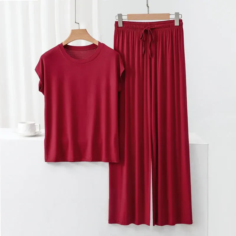 Modal Loose Homewear set O-neck streetwear Casual pajama - Palm and Thread