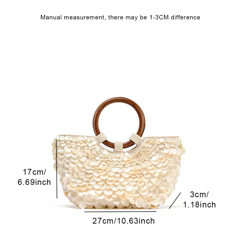 New high-end pure handmade natural shell bag - Palm and Thread