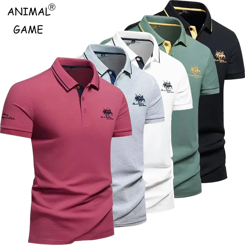 Short Sleeve Embroidered Polo T-Shirt - Palm and Thread