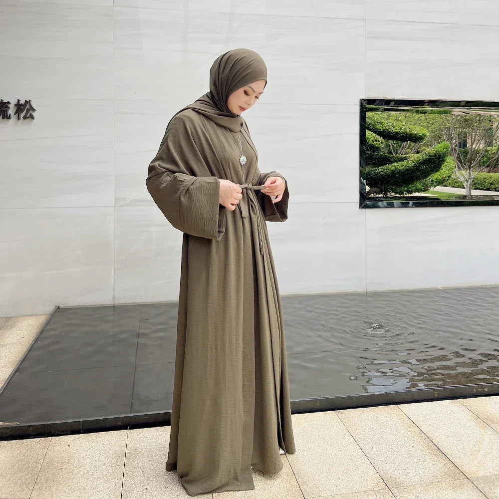 2 Piece Crepe Abaya - Palm and Thread
