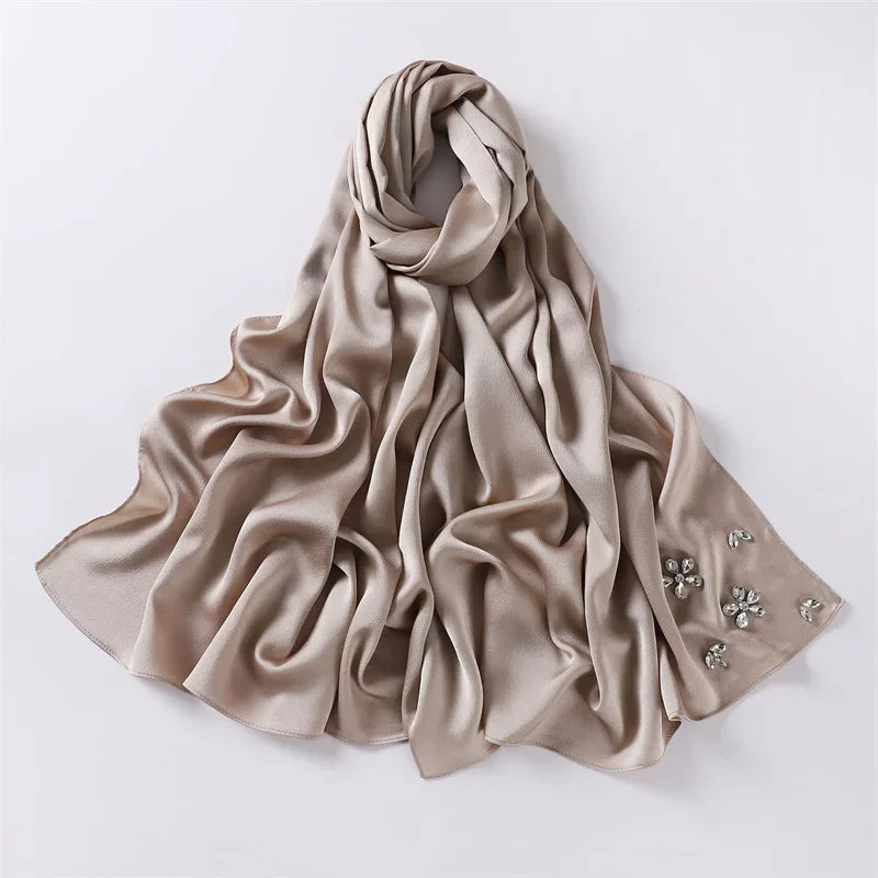 Luxury Stitch Diamond Floral Bubble Chiffon Hijab - Palm and Thread