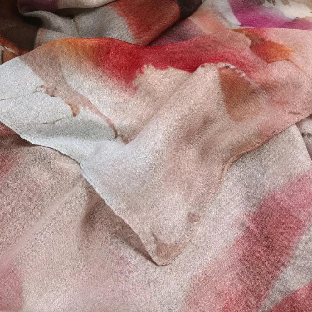 New Watercolor Tie-Dye Cotton Scarf - Palm and Thread