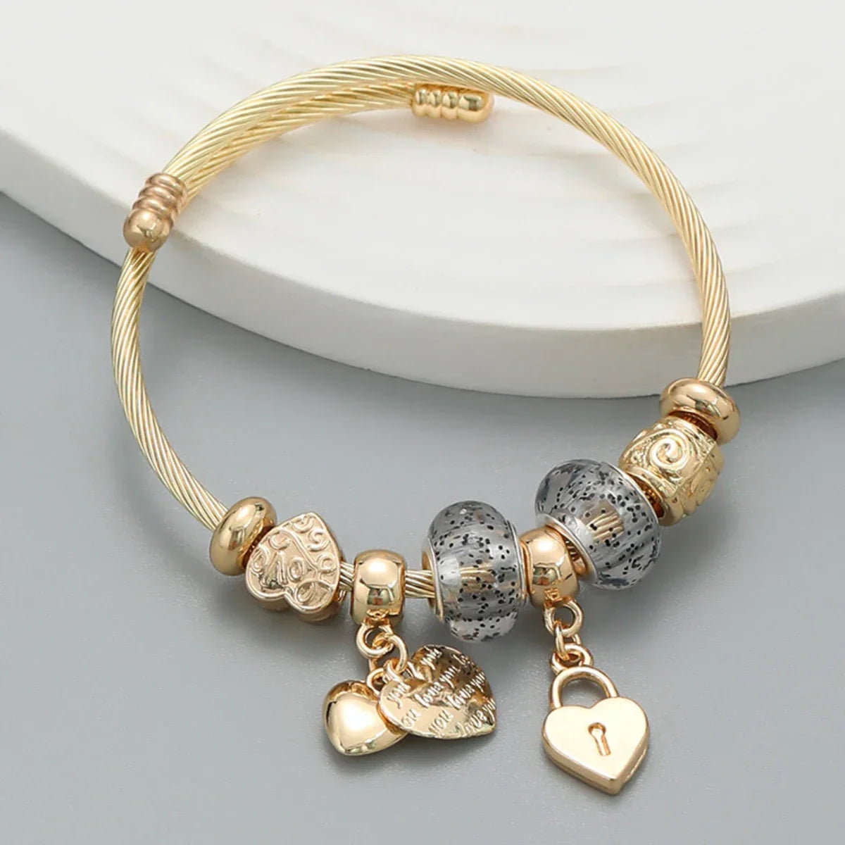 Fashion Multi Element Stainless Steel Panadora - Palm and Thread