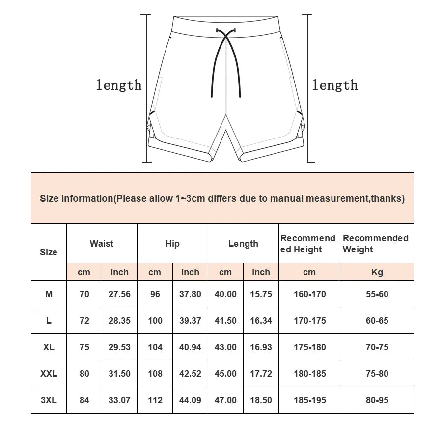 Running 2 In 1 Fitness Sport Workout Training Short - Palm and Thread
