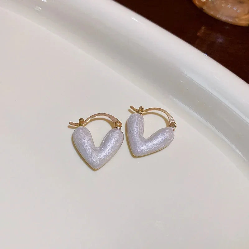 Colorful Heart Ear Buckle Earring - Palm and Thread