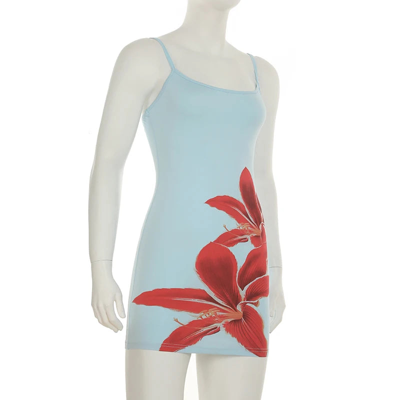 Floral Print Slim Fit Mini Sundress