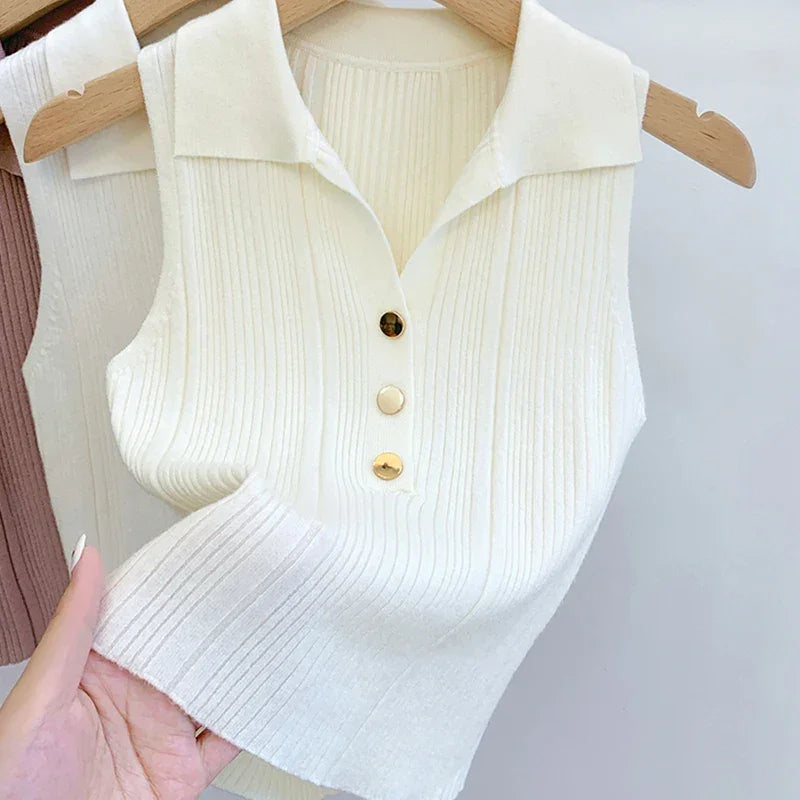 Single-breasted Button Lapel Vest - Palm and Thread