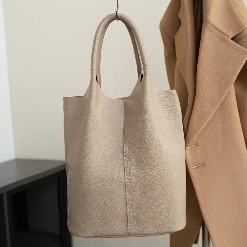 Genuine Leather Commuter Tote Handbag - Palm and Thread