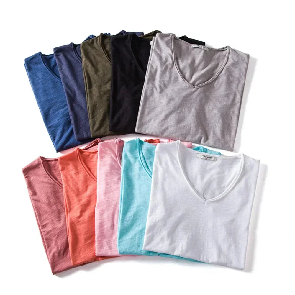 Brand Quality 100% CottonT-shirt V-neck Fashion - Palm and Thread