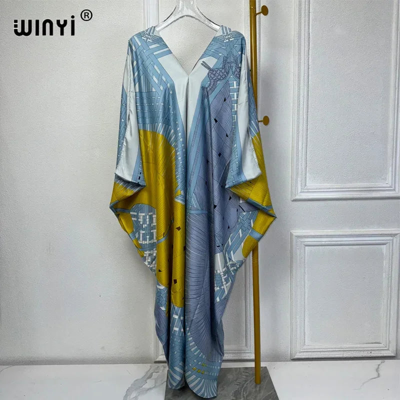 Boho print Beach Maxi Dress abaya - Palm and Thread