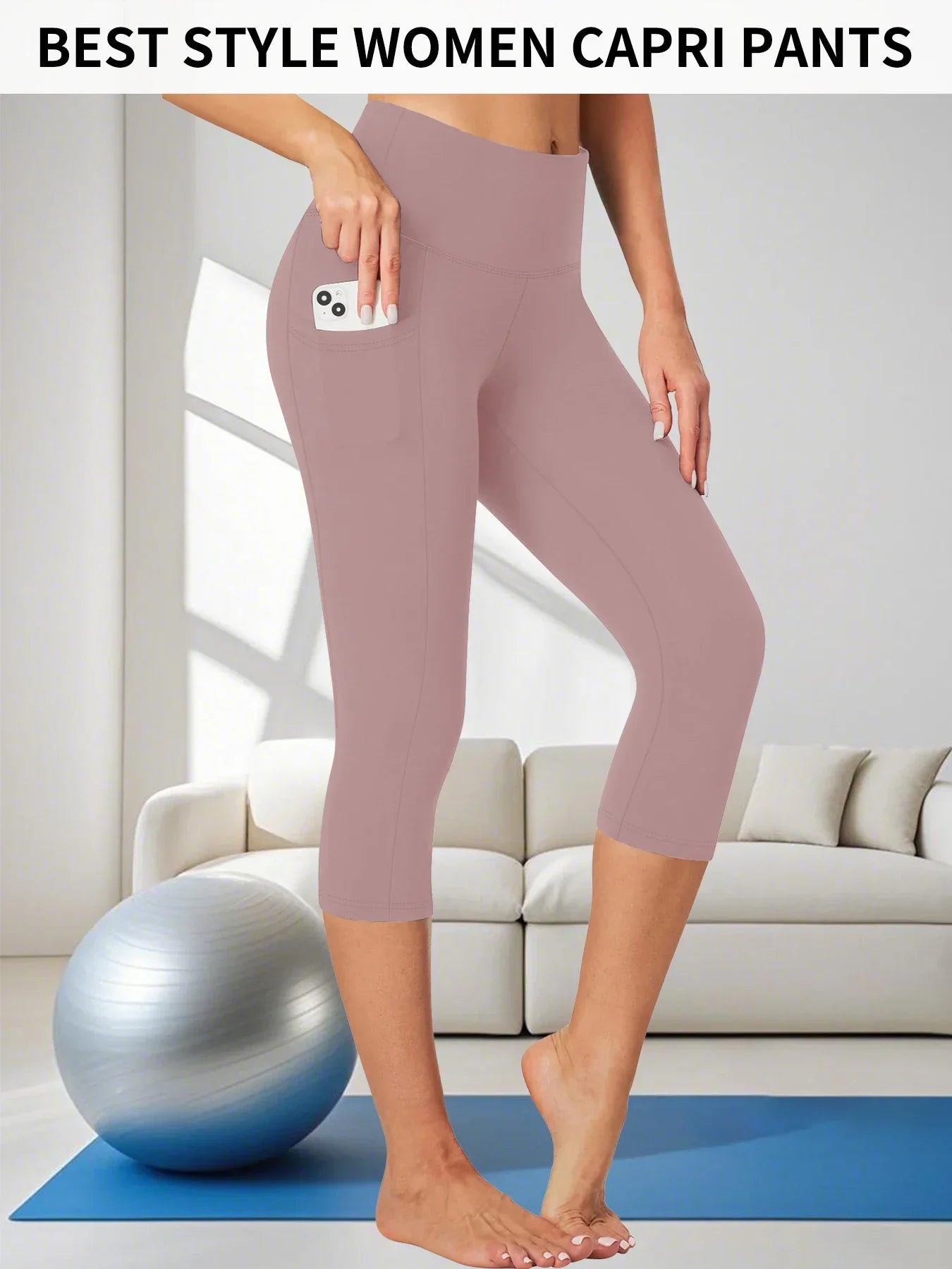 High Waisted capri pant - Palm and Thread