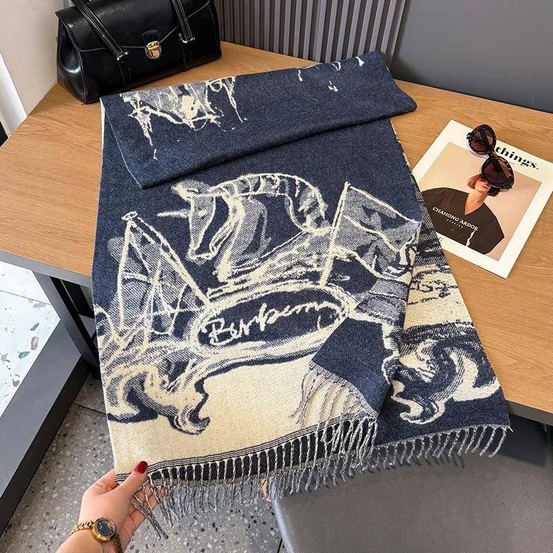 Cashmere Scarf Design Thick Pashmina Shawl - Palm and Thread