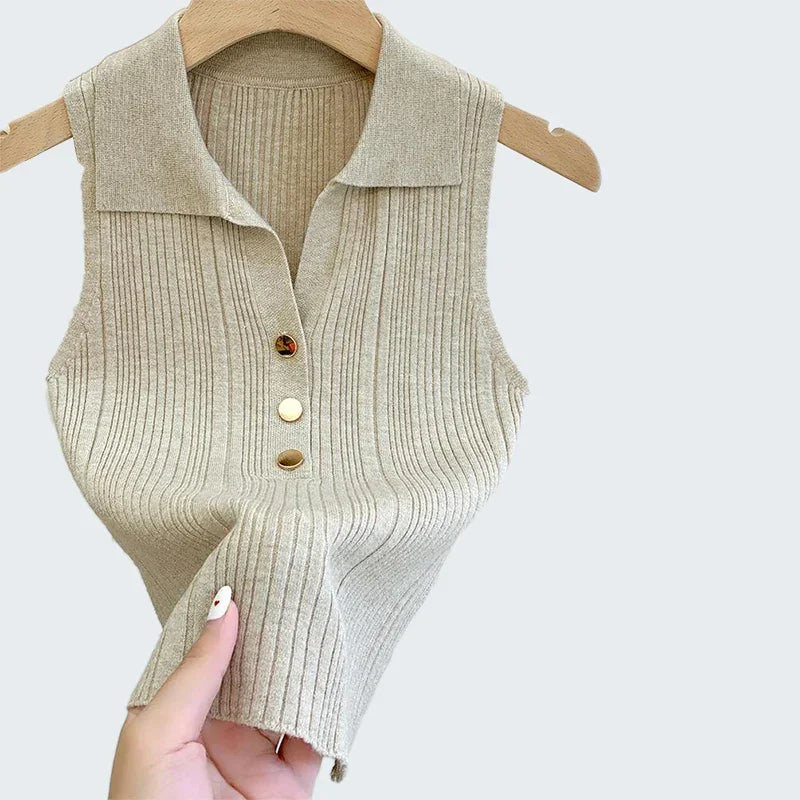 Single-breasted Button Lapel Vest - Palm and Thread