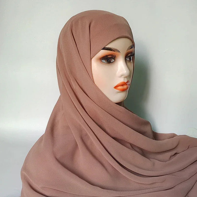 Chiffon Hijab With Underscarf Cap Bonnet Instant - Palm and Thread