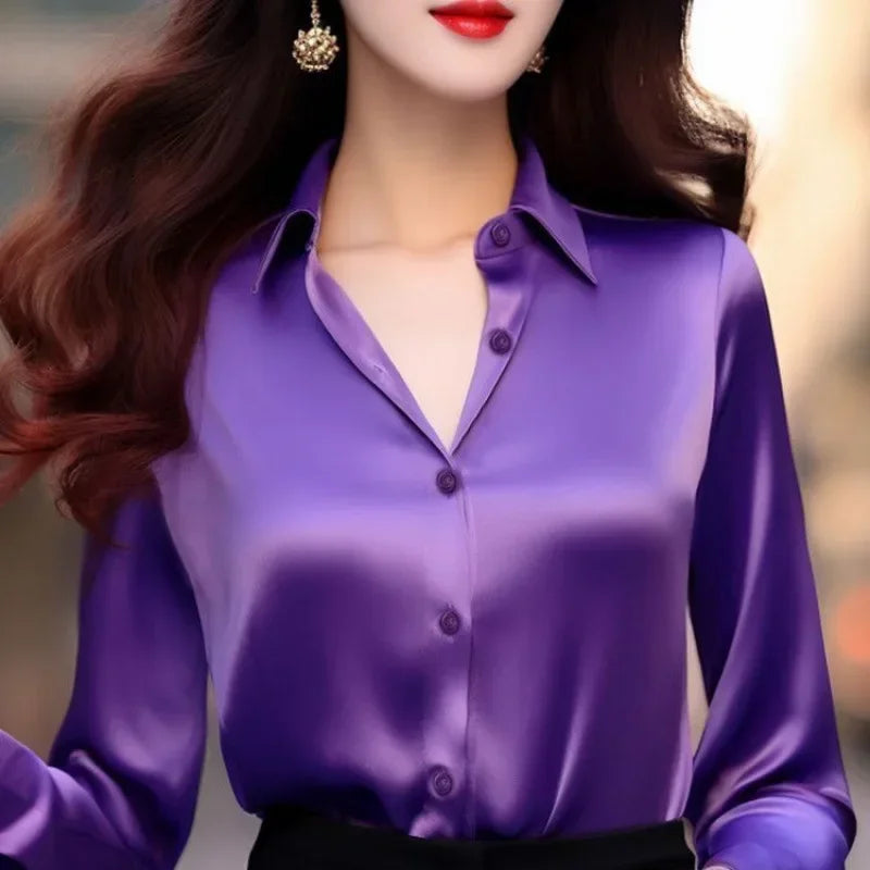 New Satin Shirt Blouse - Palm and Thread