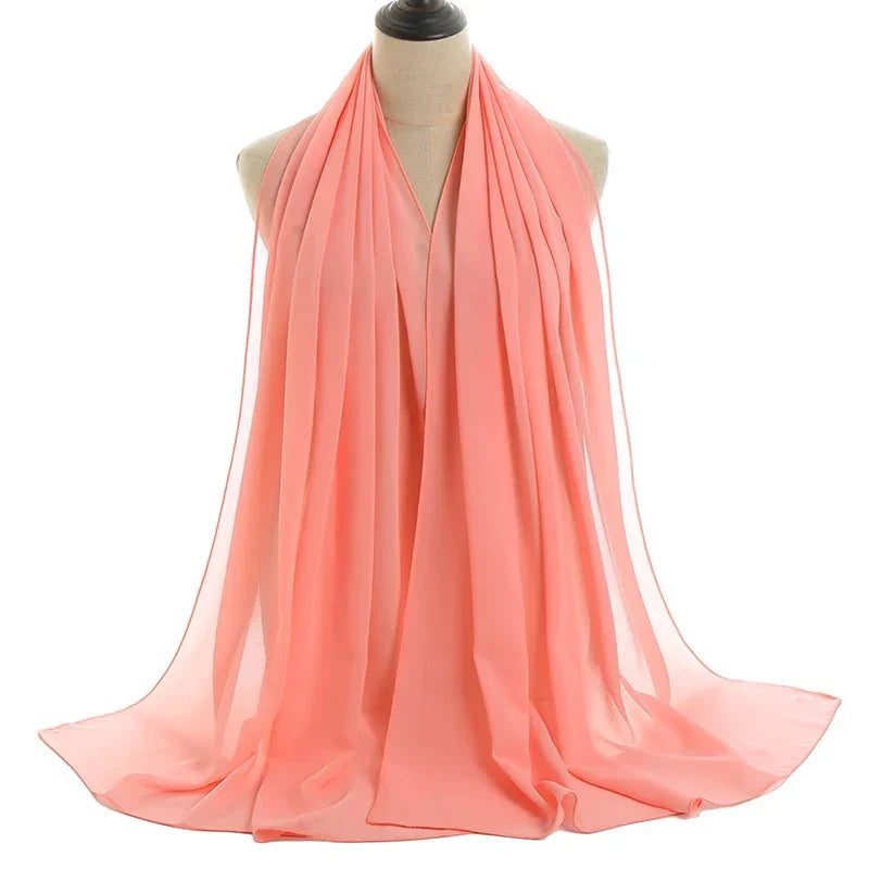 Solid Chiffon Shawl Scarf - Palm and Thread